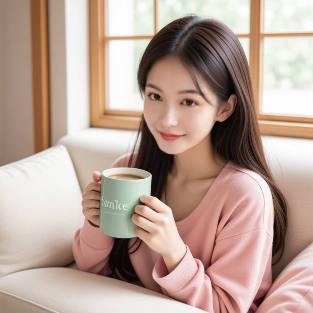 清晨，女友刚睡醒，素颜朝天，男友温柔地看着她，眼里充满爱意，阳光洒在房间里，画面温馨