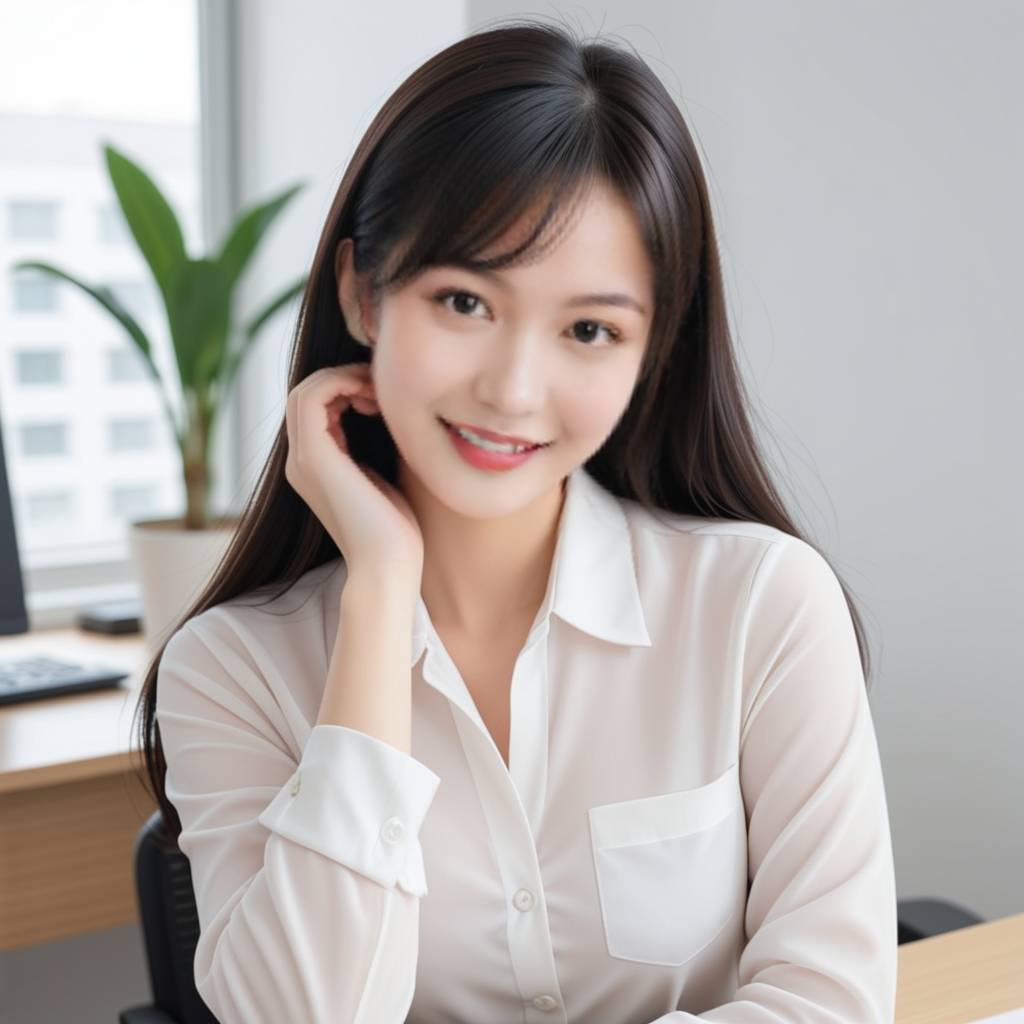 一个办公室场景，聚焦于两位同事之间不经意的眼神交流，光线柔和，氛围暧昧